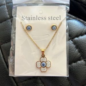 chain with stainless steel earrings